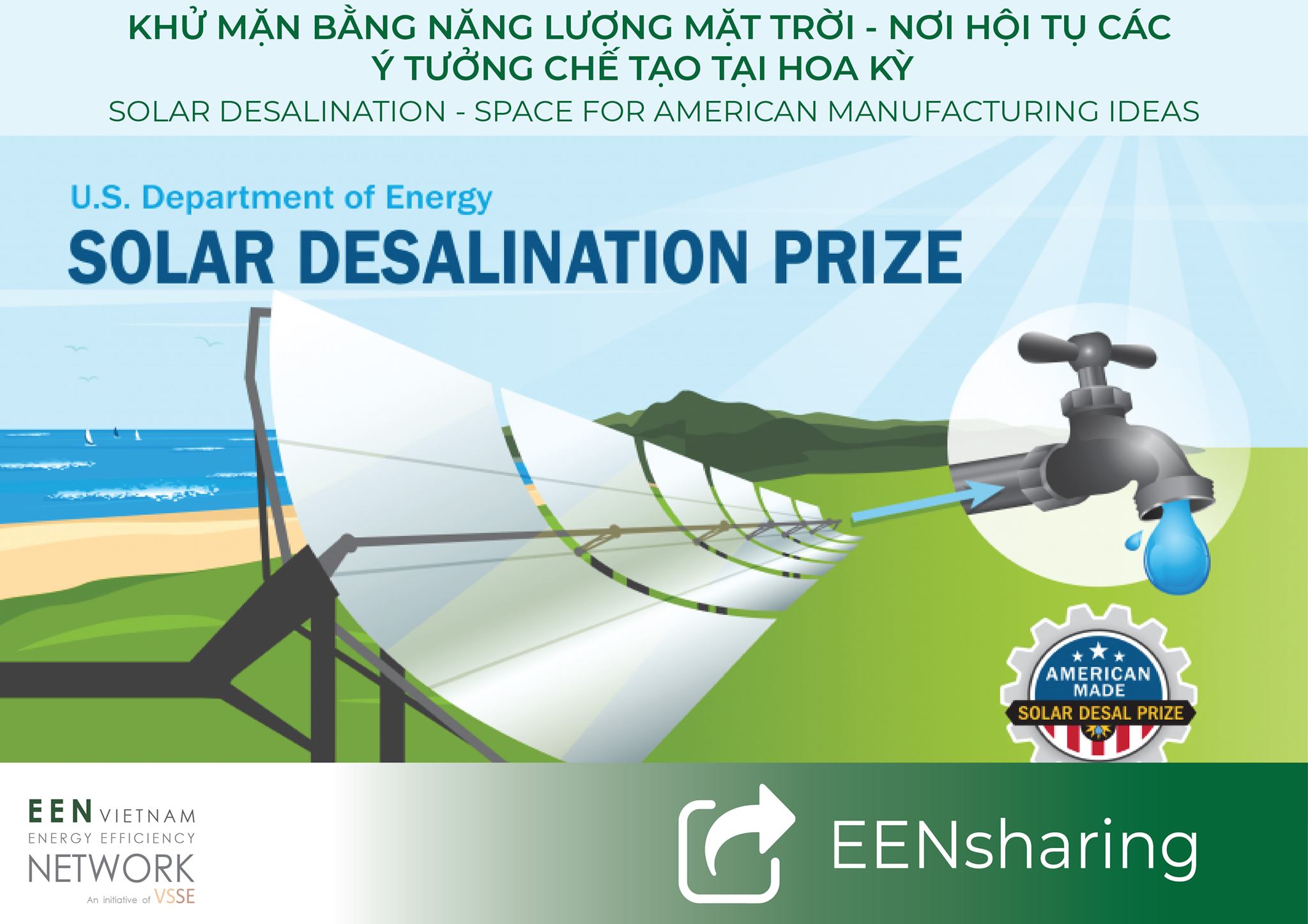 KHỬ MẶN BẰNG NĂNG LƯỢNG MẶT TRỜI - NƠI HỘI TỤ CÁC Ý TƯỞNG CHẾ TẠO TẠI HÒA KỲ