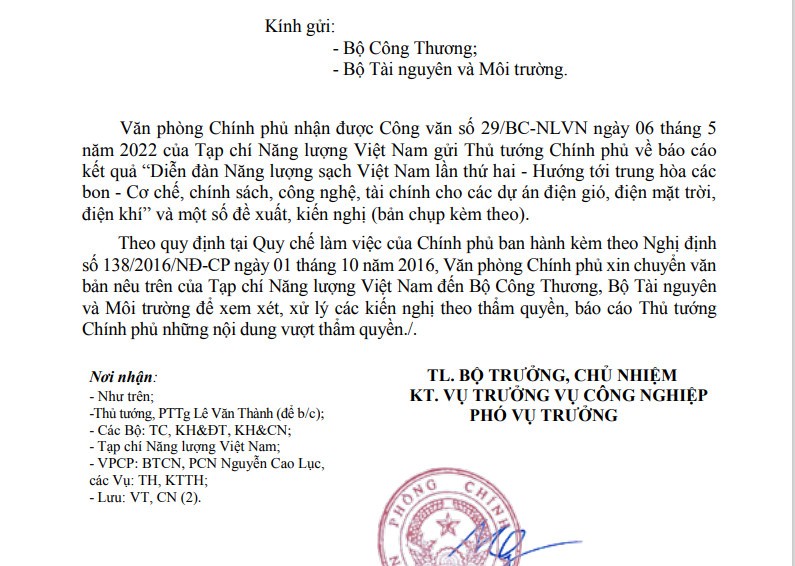 Các bộ chuyên ngành xem xét cơ chế cho các dự án điện khí, điện gió, mặt trời VN
